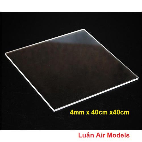 4mm 40x40cm Tấm nhựa mica cứng trong suốt làm hồ cá, hộp kính, đồ chơi, trang trí, cắt theo yêu cầu (VA157) - Luân Air