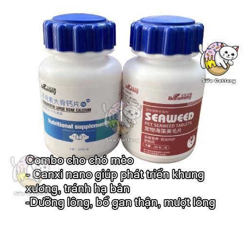 Canxi cho chó mèo, hỗ trợ chắc xương, calcium, vitamin -trị thiếu canxi cho chó mèo