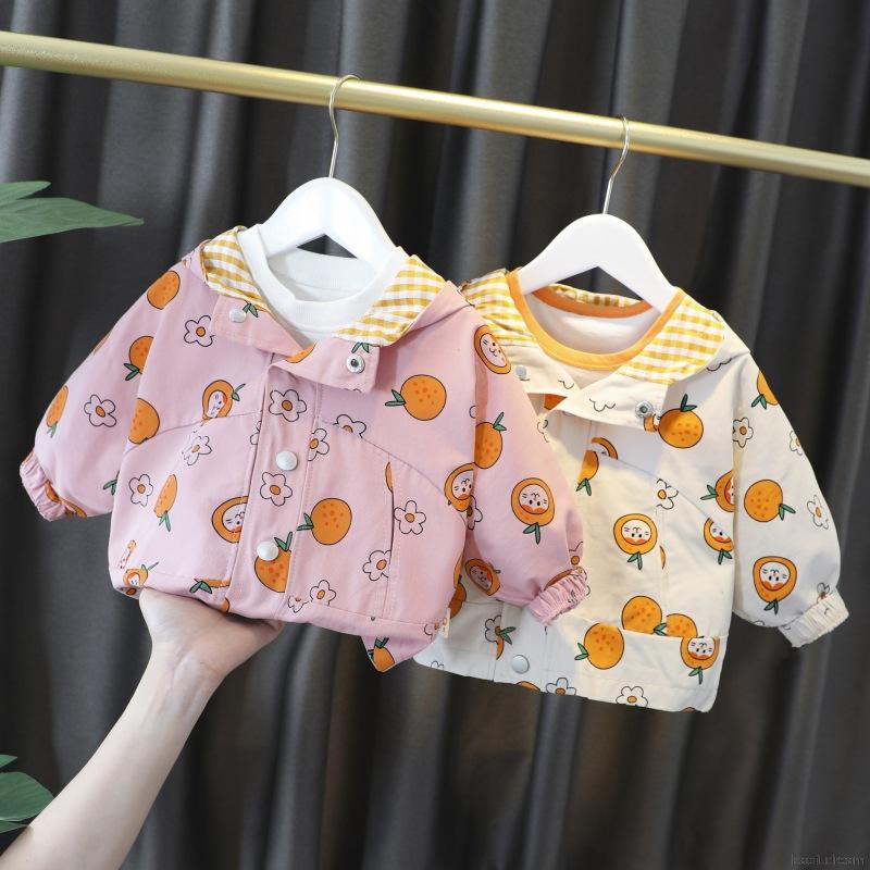 Áo khoác chui đầu in hình quả cam cho bé trai và bé gái