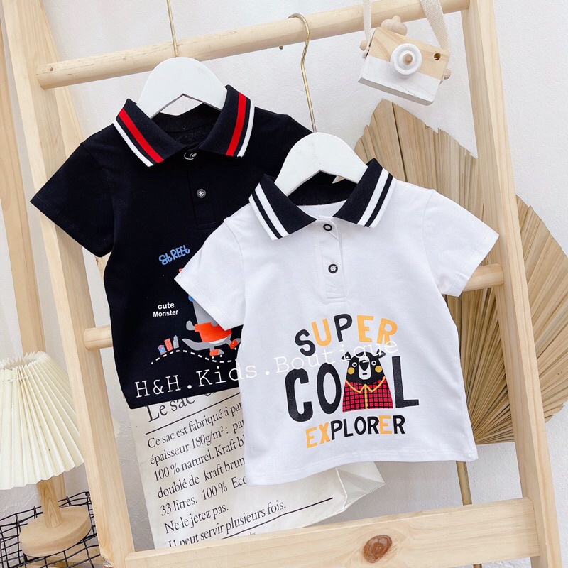 (jean baby) Áo phông cộc tay cổ polo cho bé trai size 7-17kg