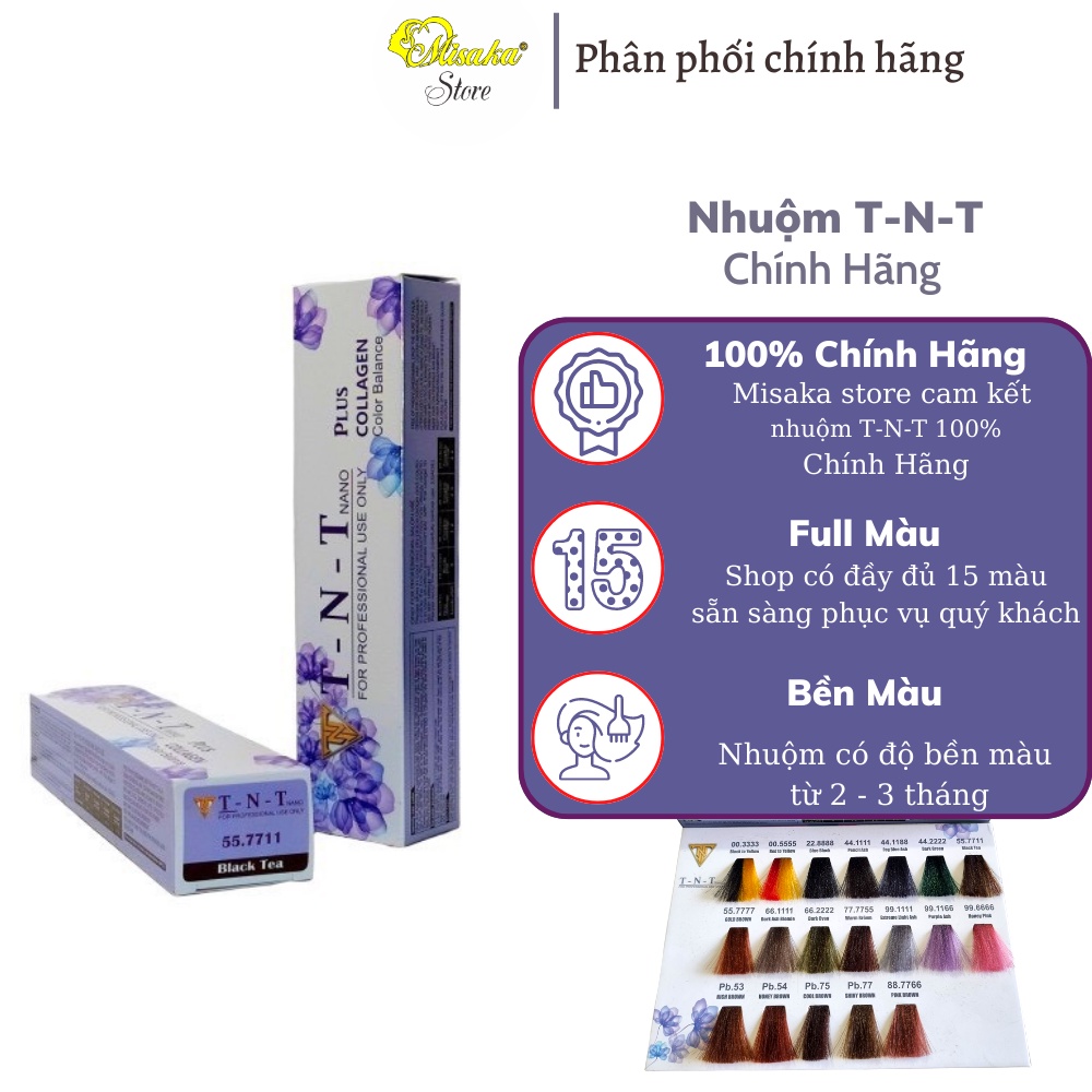 Nhuộm TNT thời trang phủ bạc 100ml  , ăn bạc nhanh , không rát , không gây hư hại tóc