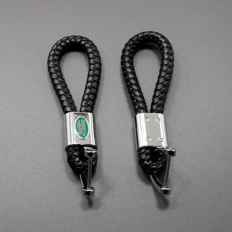 Móc Khóa Dây Da Bện Nhiều Logo Cho Land Rover Range Rover Evoque Velar Freelander Defender Discovery