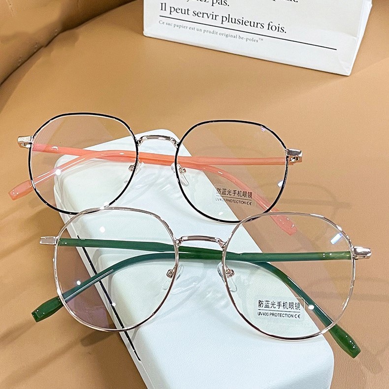 【kifli】Mắt Kính Gọng Kim Loại Chống Ánh Sáng Xanh Phong Cách Retro Thời Trang Cho Nữ