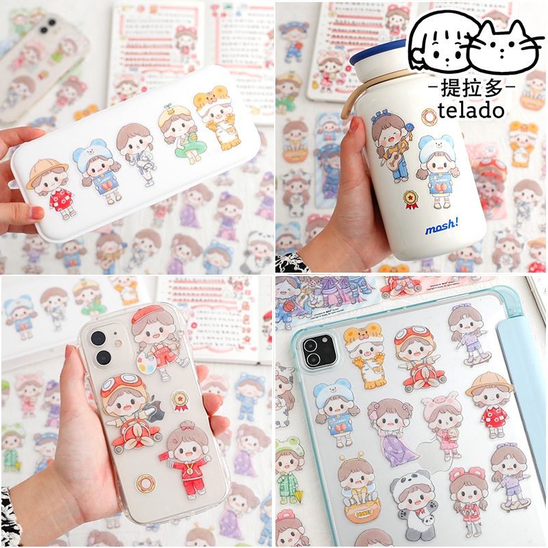 Set 24 Miếng Dán Trang Trí Sổ Tay Chống Thấm Nước Họa Tiết Độc Đáo