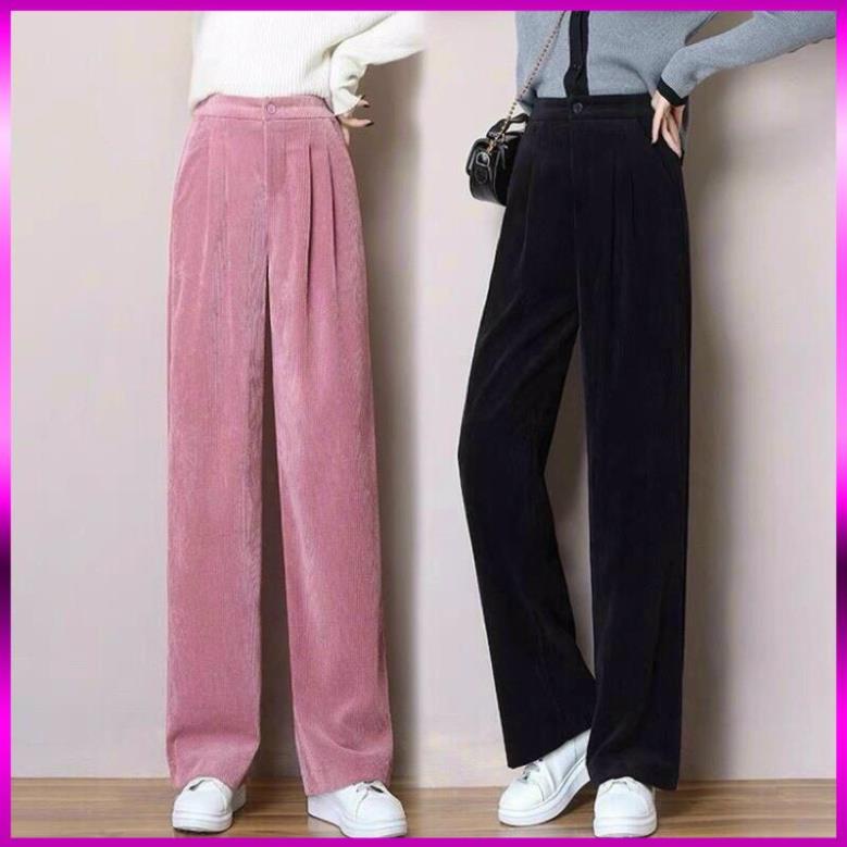 [ Xả Kho 3 Ngày ]  QUẦN NHUNG TĂM ỐNG SUÔNG NHIỀU MÀU,QUẦN ỐNG RỘNG ULZZANG NHUNG TĂM XUẤT HÀN