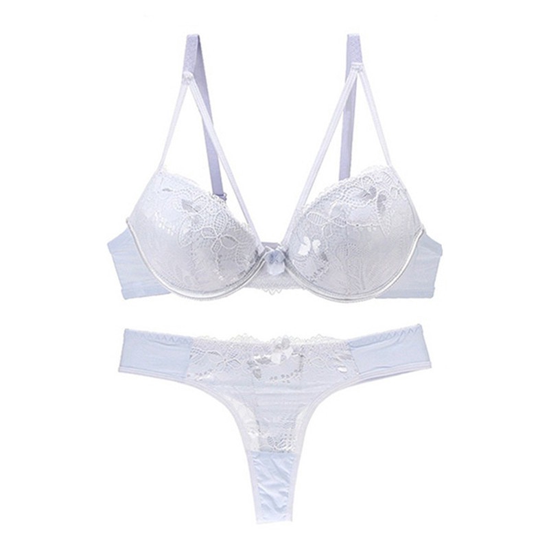 Bộ đồ lót VARSBABY phối ren siêu mỏng đính nơ gợi cảm cho nữ