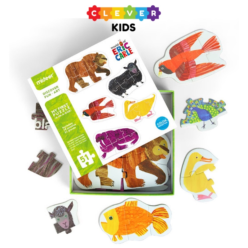 Bộ Đồ Chơi Ghép Hình Thế Giới Của Eric Carle Chính Hãng Mideer My First Puzzle, Đồ Chơi Trí Tuệ Dành Cho Bé Từ 2+ Tuổi -