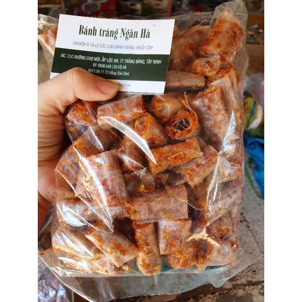 Bánh tráng cuộn trộn tép sấy Tây Ninh shop Ngân Hà bánh tráng gói 500g