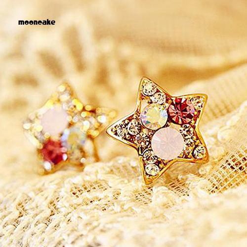 Khuyên tai hình ngôi sao đính đá thời trang thanh lịch dành cho nữ
