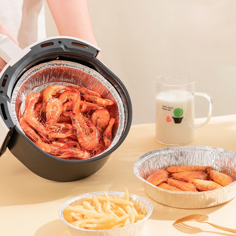 (Bán Buôn Sỉ) Set 10 khay giấy bạc lót nồi nướng bánh,....dùng trong nồi chiên không dầu, lò nướng