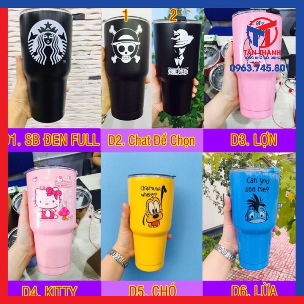 LY GIỮ NHIỆT THÁI LAN NHIỀU HÌNH CỰC ĐẸP ( TẶNG KÈM BỘ PHỤ KIỆN TÚI VÀ ỐNG HÚT)