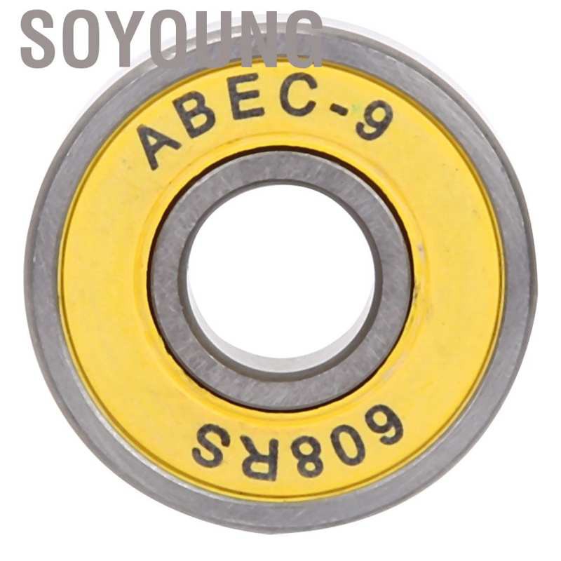 Soyoung Skateboard Bearings Pack of 8 Slime ABEC-7/9 608RS Scooter Ball Kit