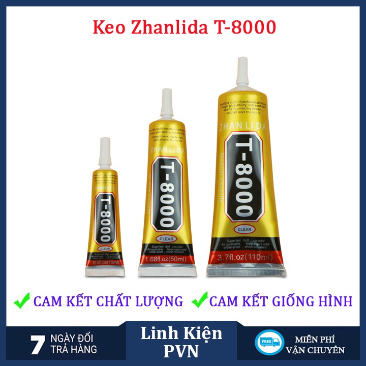 Keo Zhanlida T-8000 đa năng: thủ công mỹ nghệ, giày vải, đính hạt, cố định,....