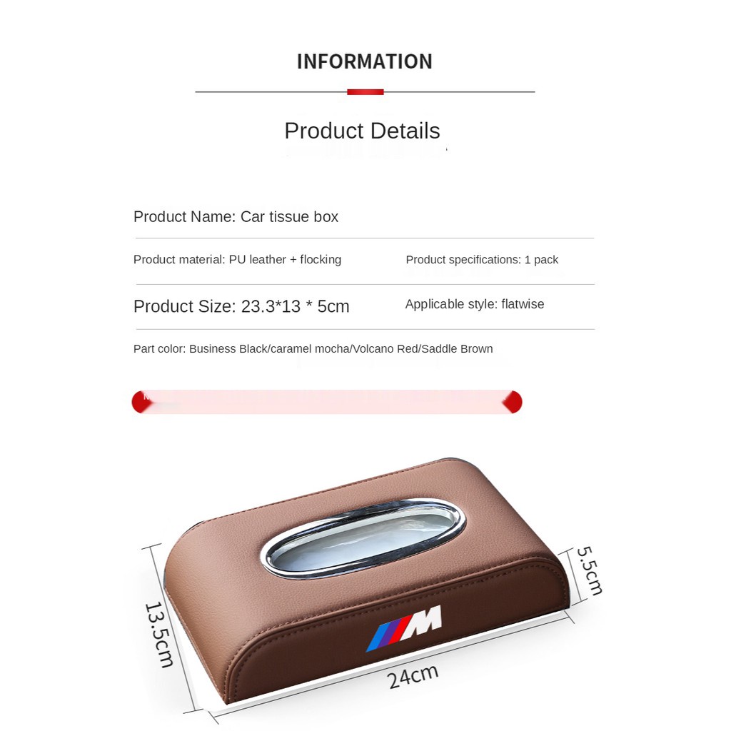 Hộp Đựng Khăn Giấy Bằng Da Cao Cấp Cho Xe Hơi BMW F30 F20 F10 E34 E46 E60 E90 E36 X1 X3 X5 G20 G30