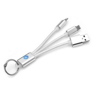 Dây cáp sạc 3 đầu bọc dù(giao màu ngẫu nhiên)