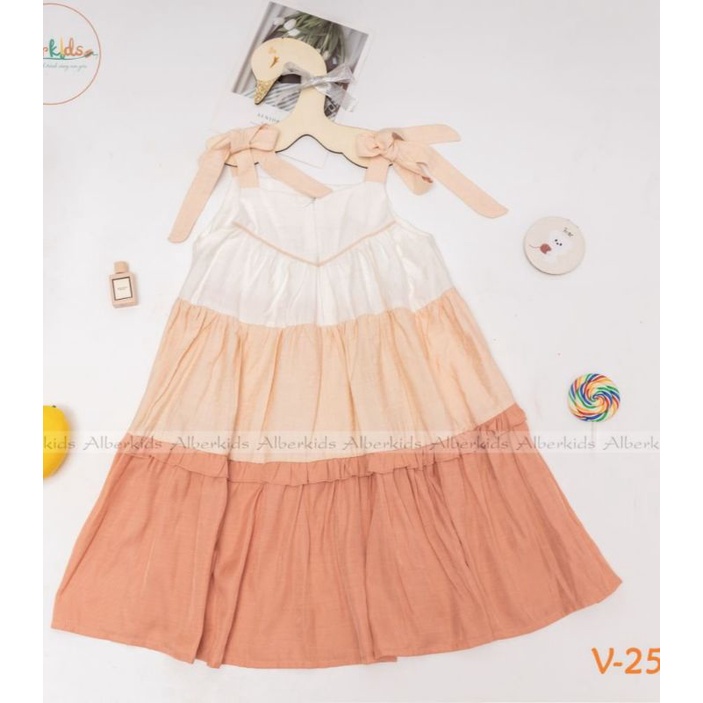 Đầm váy xòe bé gái dễ thương 10 đến 40 kg Haivanco mềm mại dáng babydoll trơn vải lụa cao cấp mùa hè đi học đi chơi đẹp