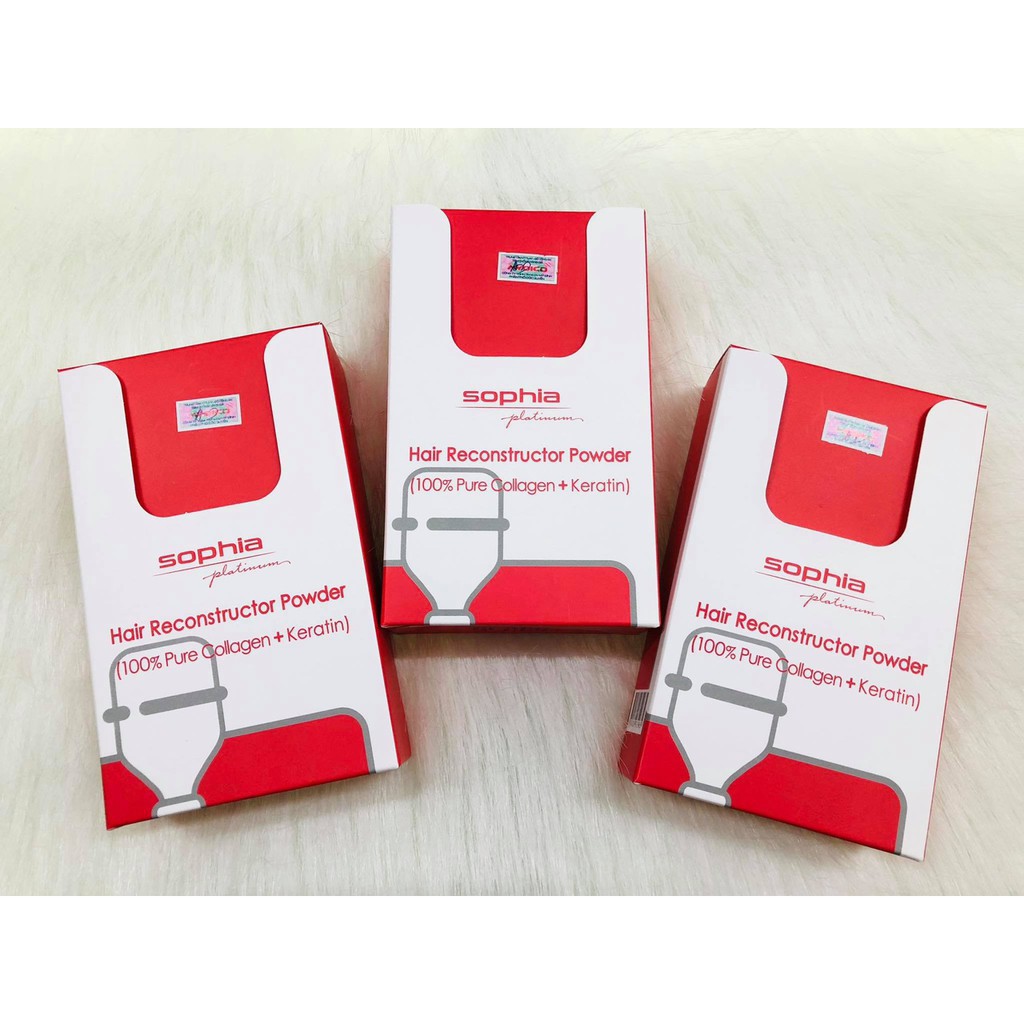 [#sophia-chính hãng] Bột Collagen Sophia Keratin chữa trị tóc hư nát 3gx10 ( Hair Reconstructor Powder)