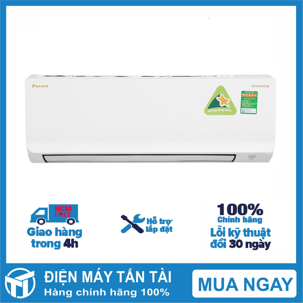 Máy lạnh Daikin Inverter 1 HP ATKA25UAVMV  Hẹn giờ bật tắt máy,Làm lạnh nhanh tức thì - GIAO HÀNG MIỄN PHÍ HCM