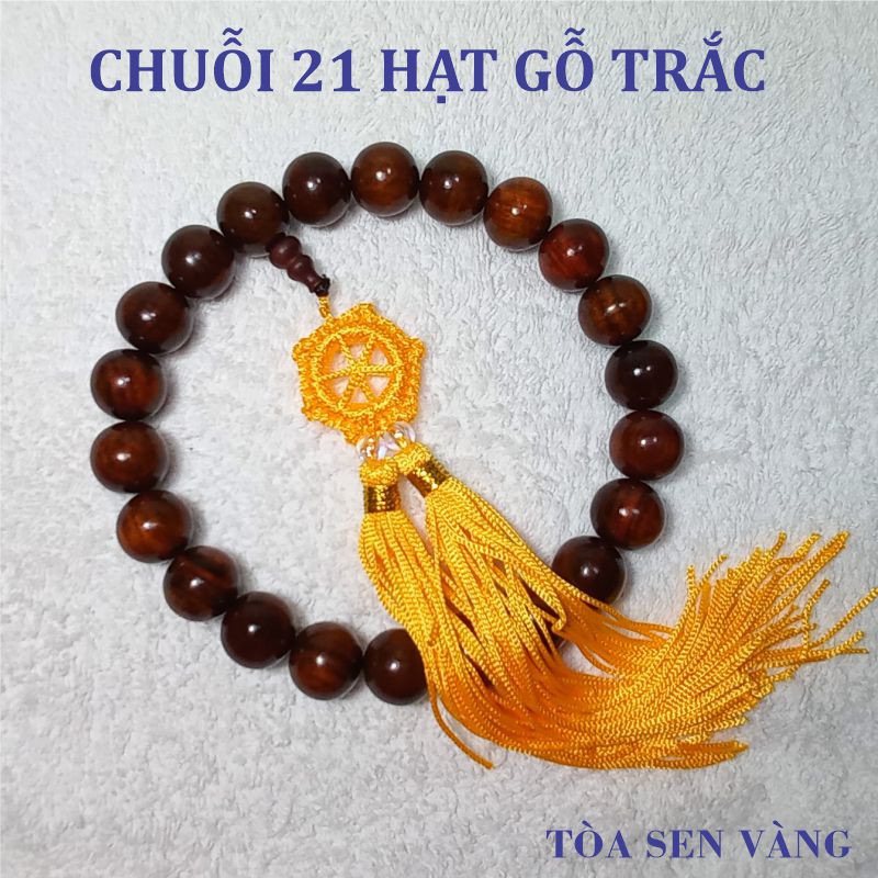 CHUỖI HẠT NIỆM PHẬT - CHUỖI CẦM TAY 21 HẠT GỖ TRẮC 20MM