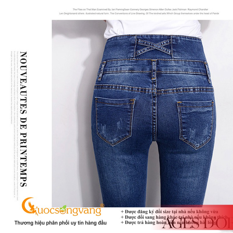 Quần jean nữ lưng cao quần nữ skinny 3 nút GLQ103 Cuocsongvang