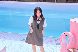 Đầm yếm caro retro Soda Pop