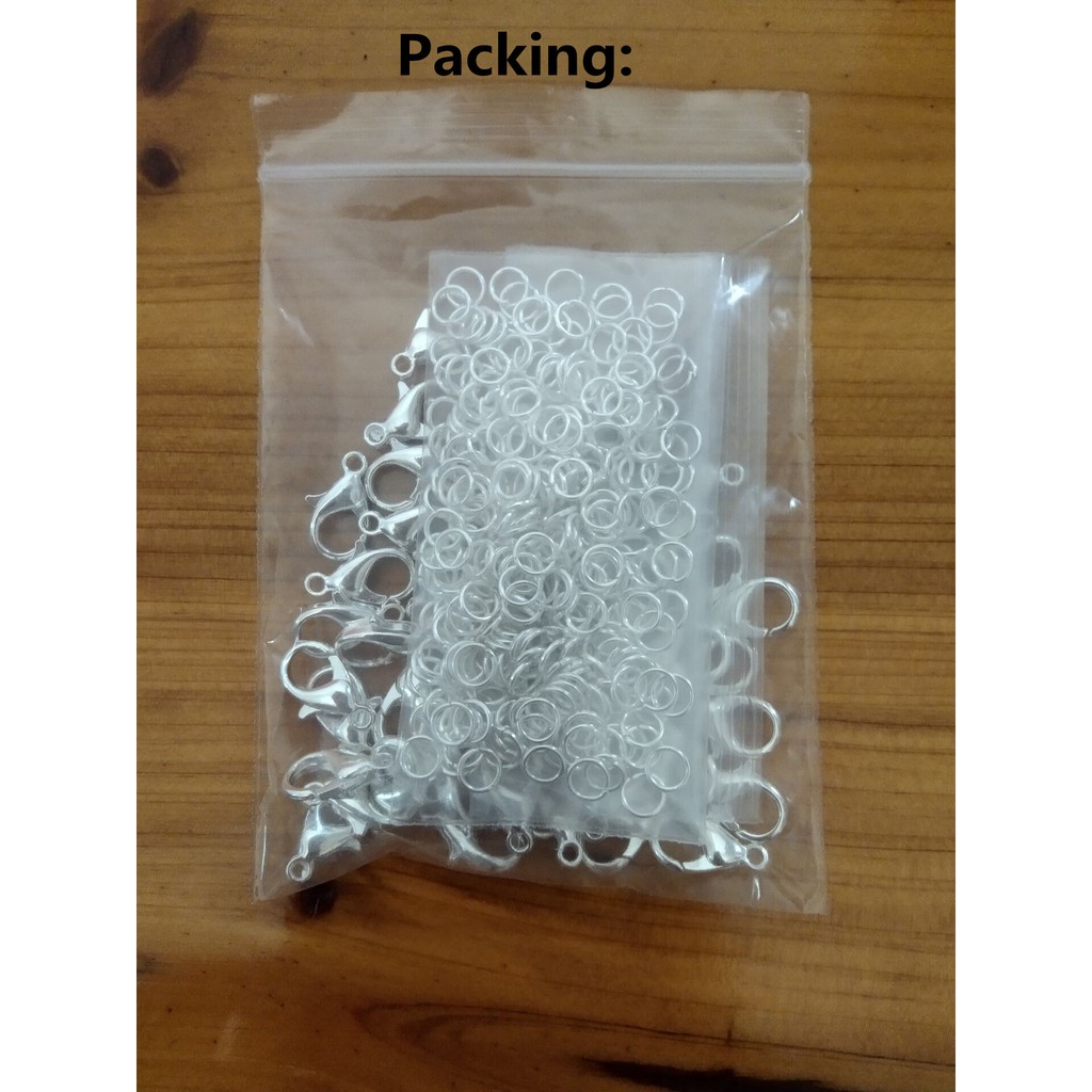 Set 50 Móc Khóa Càng Cua 10 12 14mm Bằng Kim Loại 5MM Làm Trang Sức