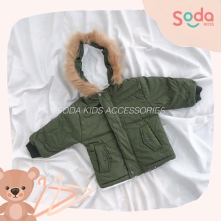 Áo khoác parka lót bông dáng lửng cho bé