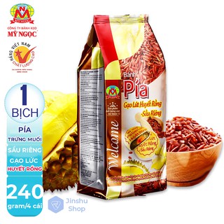 Combo 02 Bịch (240gr) Bánh Pía Sầu Riêng Gạo Lức Huyết Rồng Trứng Muối Mỹ Ngọc (Date: 60 ngày)