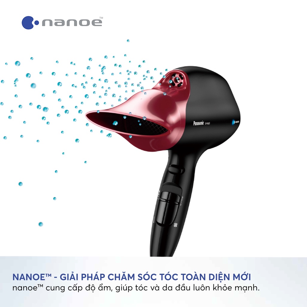 Máy sấy tóc Nanoe dưỡng ẩm, chăm sóc tóc và da đầu Panasonic EH-NA65-K645 – 3 đầu sấy dễ dàng tạo kiểu - Công suất 2000W