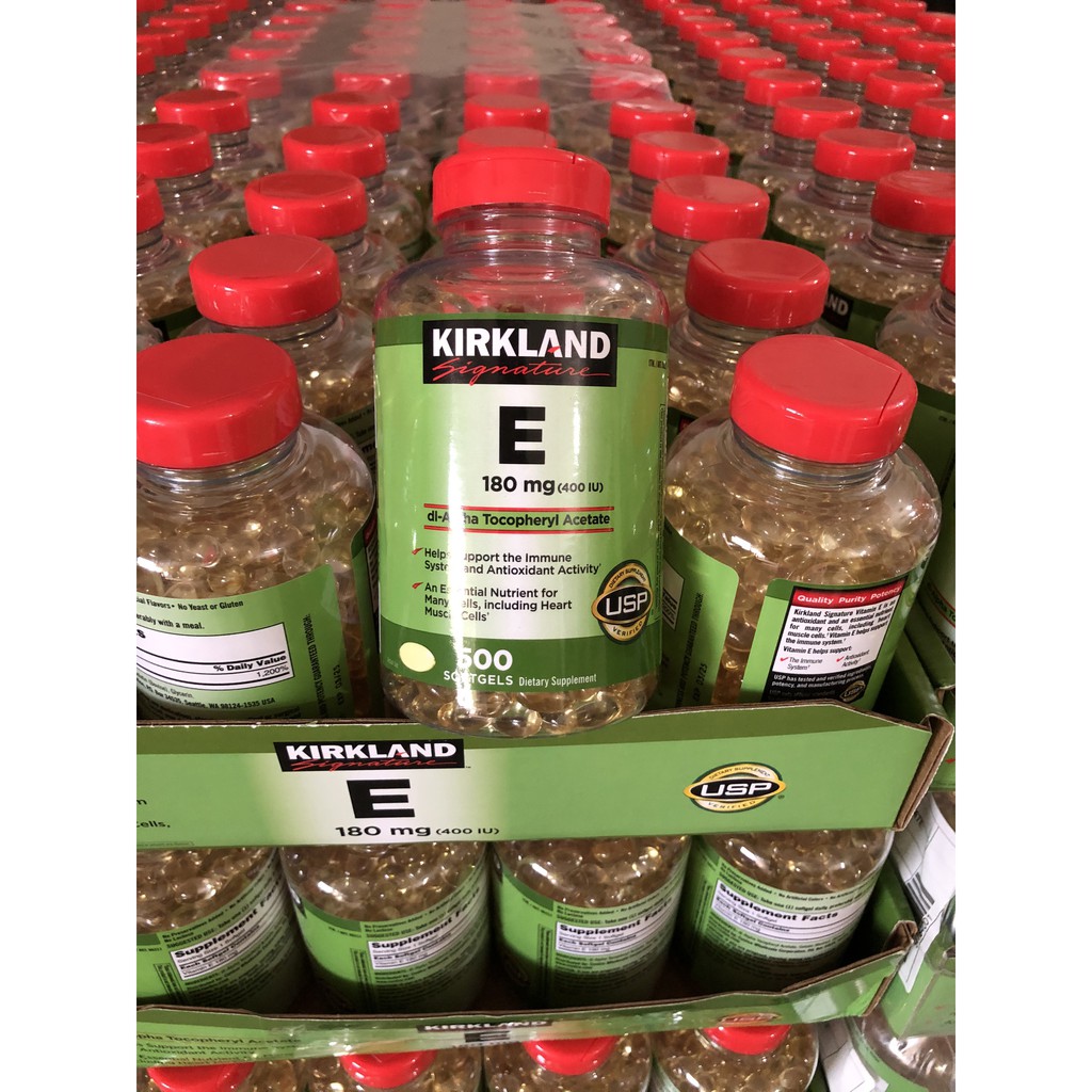 [DATE 1/2026]Viên uống bổ sung VItamin E Kirkland Signature Vitamin E 400 IU - Chai 500 Viên