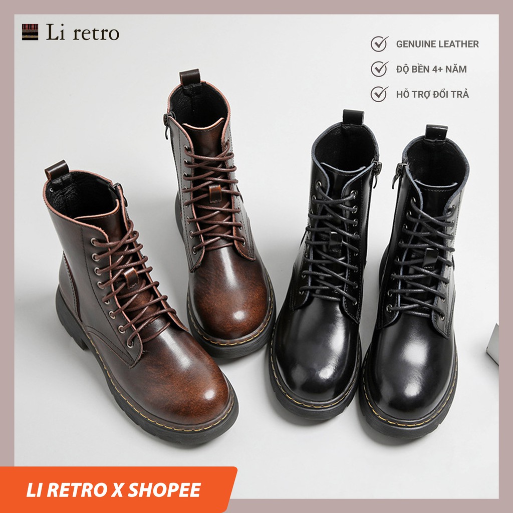 [Pre-order] Giày da nữ vintage da bò thật MZDL - Dr Boots 4.5 | BigBuy360 - bigbuy360.vn