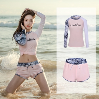 Bộ đồ bơi hai mảnh tay dài thể thao cho nữ