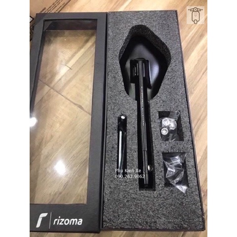 Kính Rizomaa Elisse CNC Nguyên Khối FullBox Loại Cao Cấp Xoay 360o Gắn Vespa Honda Yamaha