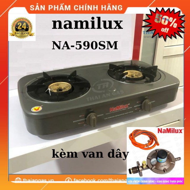 Bếp Gas Đôi Namilux NA-590FM + Bộ Van Dây-bếp nhỏ ngọn,an toàn,tiết kiệm gas-giá rẻ-bảo hành 24t