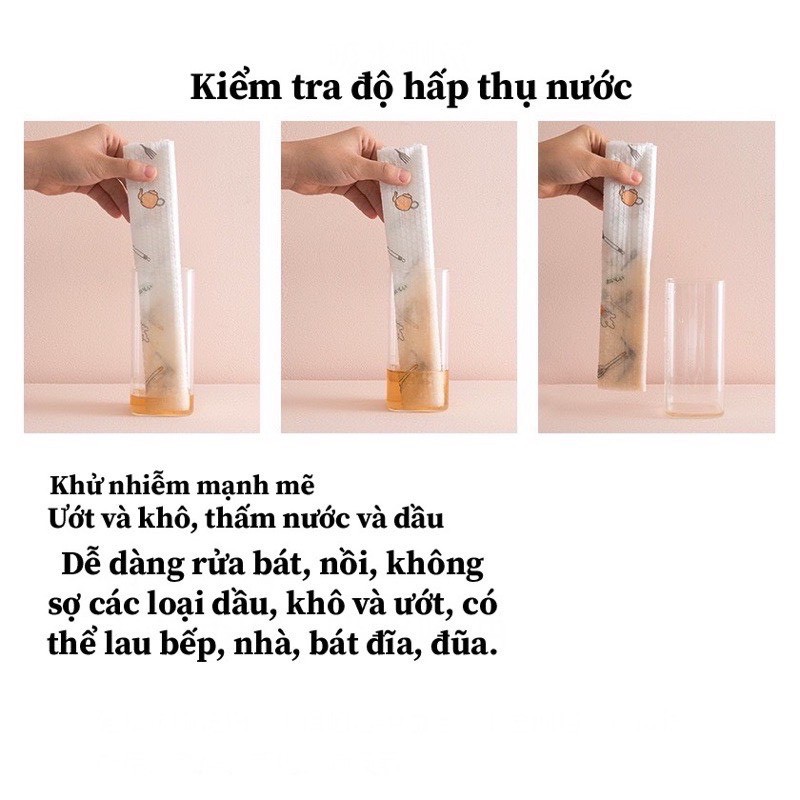 Cuộn khăn lau bếp đa năng tiện dụng ,thấm dầu mỡ có thể tái sử dụng nhiều lần 20cm và 25cm