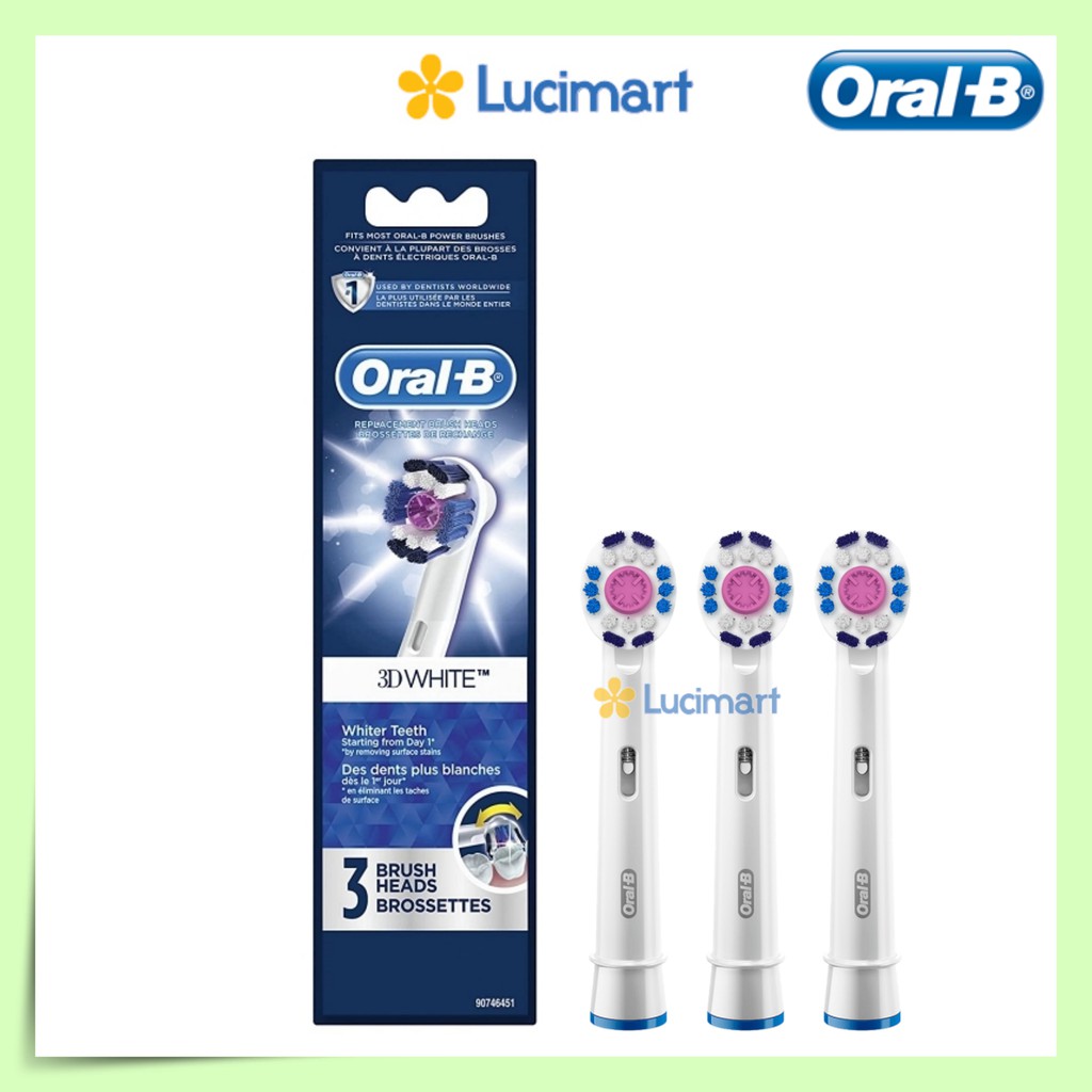 Đầu bàn chải điện Oral-B 3D White (Made in Germany), 1 hộp 3 cái