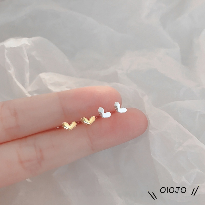 Bông tai bạc S925 hình cỏ bốn lá / trái tim thời trang Hàn Quốc cho nữ