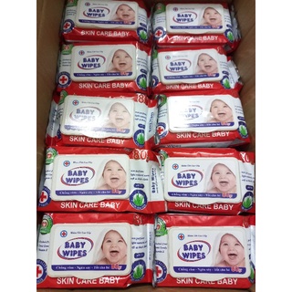 Hỏa tốc  thùng 50 gói  khăn ướt cao cấp baby wipes 80g. - ảnh sản phẩm 1