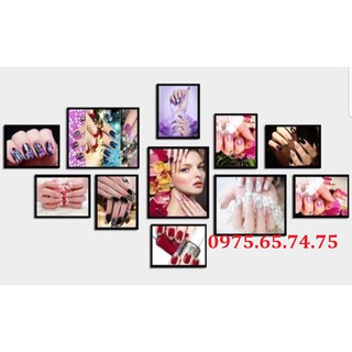 Tranh Nail Bộ 11 hình ảnh sắc nét chất liệu FOMEX tấm cứng siêu nhẹ độ dày 5 li SIZE M