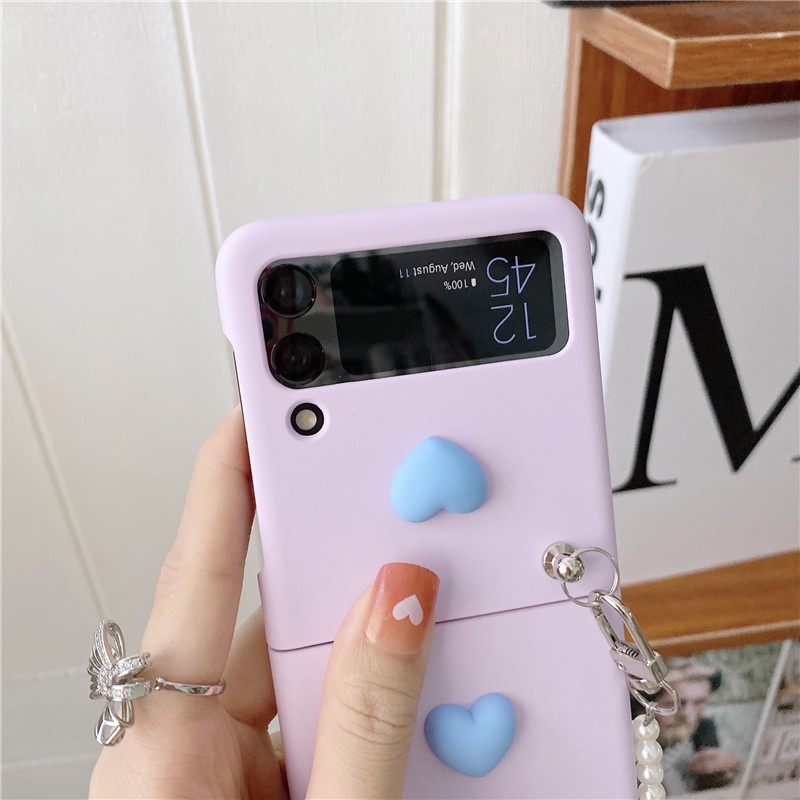 Ốp Điện Thoại Chống Sốc Màu Macaron Thời Trang Dễ Thương Cho Samsung Galaxy Z Flip 3 5G Z Flip3 Zlip3 Samsung Z Flip3