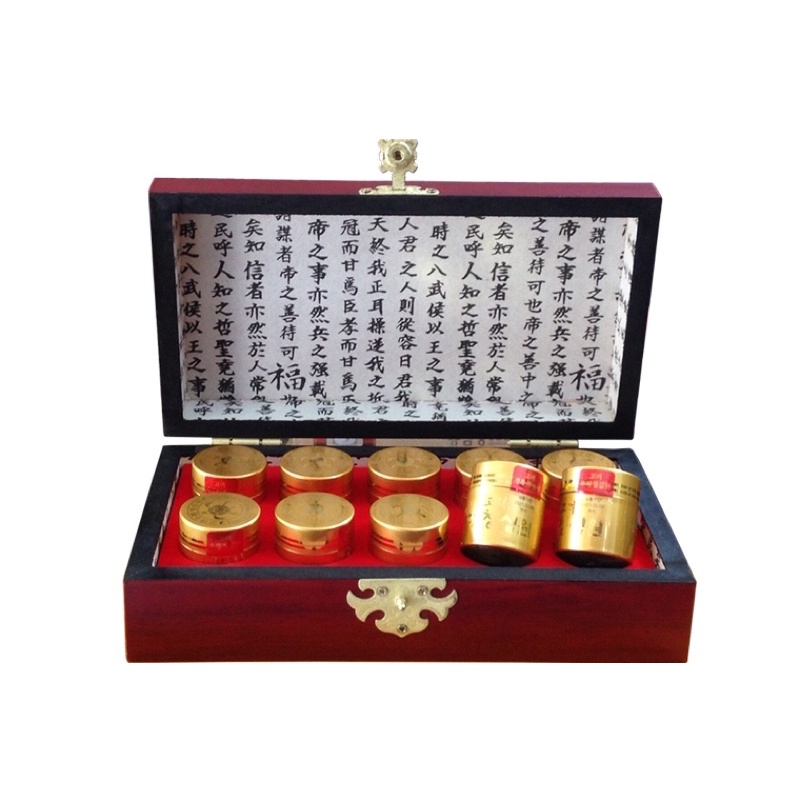 An cung ngưu Hàn Quốc Vũ Hoàng Thanh Tâm hộp gỗ 10 viên