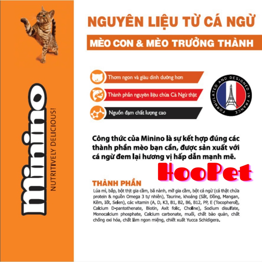 Thức Ăn Cho Mèo Hạt Minino Đủ Vị Gói 350gr- HooPet Shop