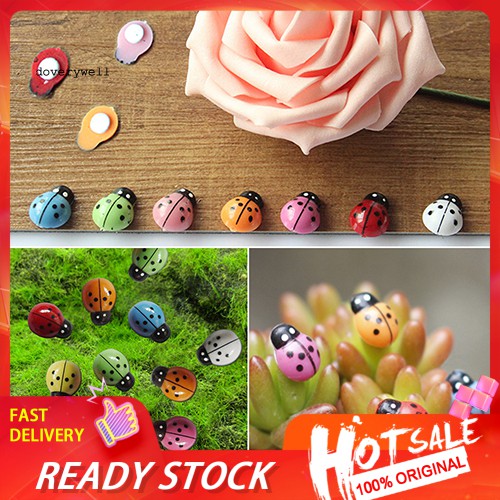 Bộ 100 mô hình bọ rùa 3D mini bằng nhựa dùng cho trang trí tiểu cảnh