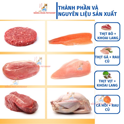 Bánh thưởng cho mèo, bánh thưởng cho chó. Bánh thưởng thịt sấy rau củ cho chó mèo