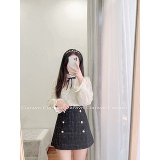 Chân váy dạ cúc ngọc
