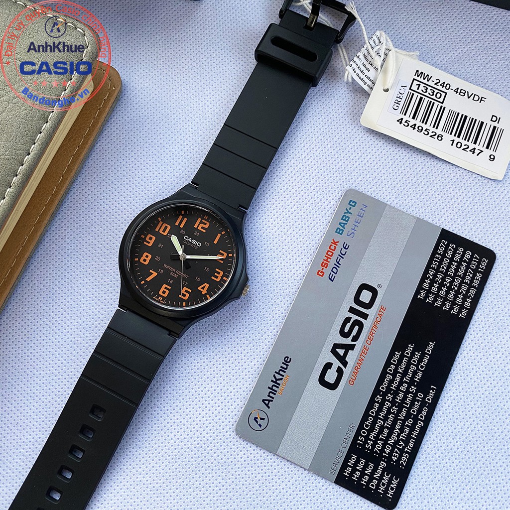 Đồng hồ nam Casio MW-240-4B ⌚𝐂𝐀𝐒𝐈𝐎❤️ Đồng hồ Casio MW-240-4BVDF chính hãng Anh Khuê MW-240