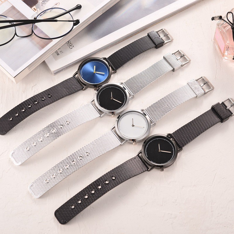 Đồng hồ nam dây thep lưới D-ZINER NAT31 mặt tròn chạy 2 kim siêu bền chính hãng - LINDO
