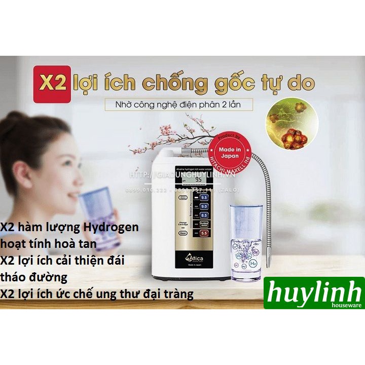 [Mã ELHAMS5 giảm 6% đơn 300K] Máy lọc nước ion kiềm giàu hydro Atica MHW-H5(V) - Made in Japan + Tặng quà KM