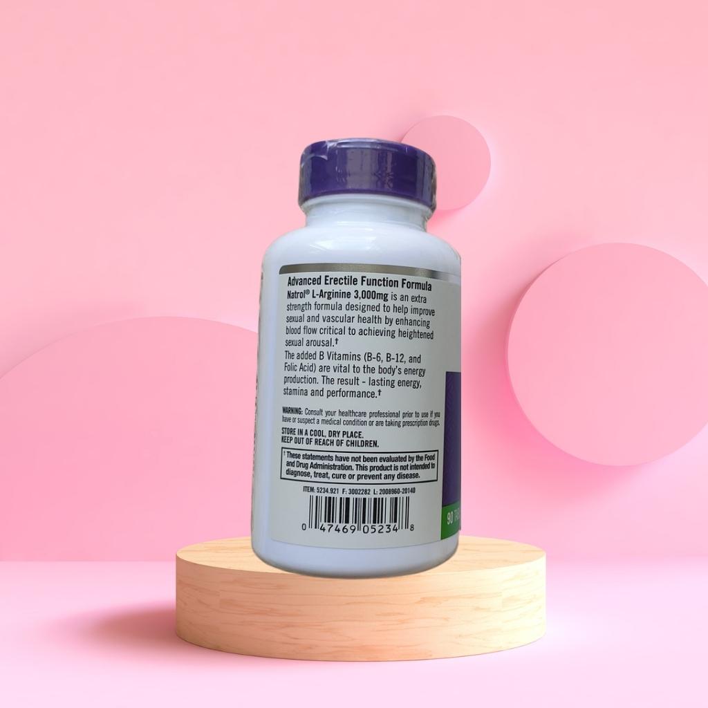 Viên Uống Natrol L-Arginine 3000mg 90 Viên - Chính Hãng