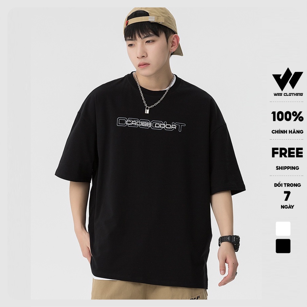 Áo phông tay lỡ unisex WIIS form rộng cotton Cross thun oversize nam nữ ulzzang
